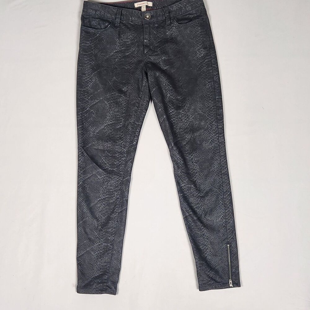 Banana Republic Heritage Snake Print Skinny Jeans Womens 28 Ankle Zip Stretch